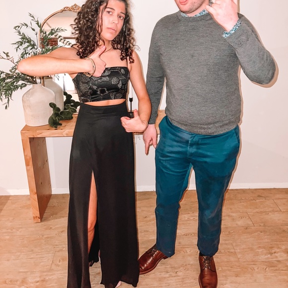 Lulu’s XS Black Sequin Cutout Slit Gown - Picture 8 of 10